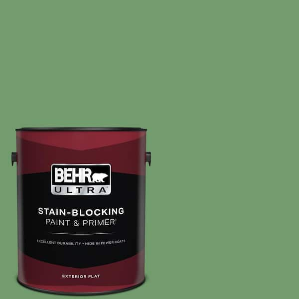 BEHR ULTRA 1 gal. #450D-6 Shire Green Flat Exterior Paint & Primer