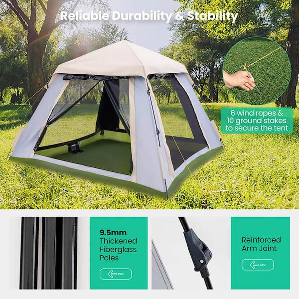 Gymax Instant Pop-up x Camping Tent with Removable