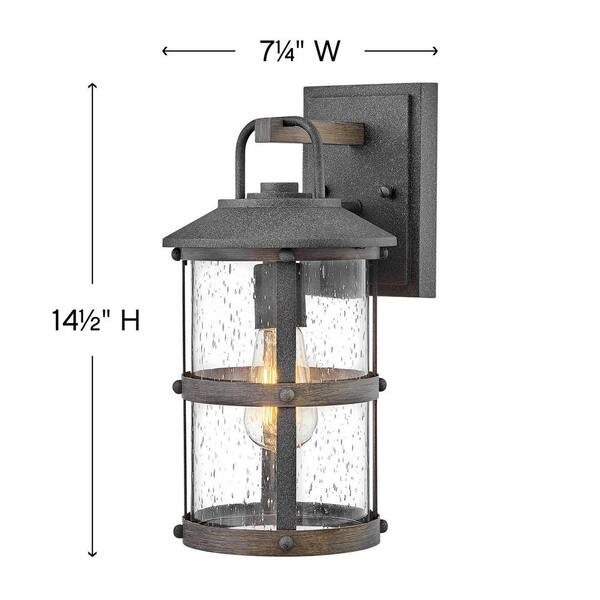 HINKLEY - Hinkley Lakehouse Small Outdoor Wall Mount Lantern, Aged Zinc