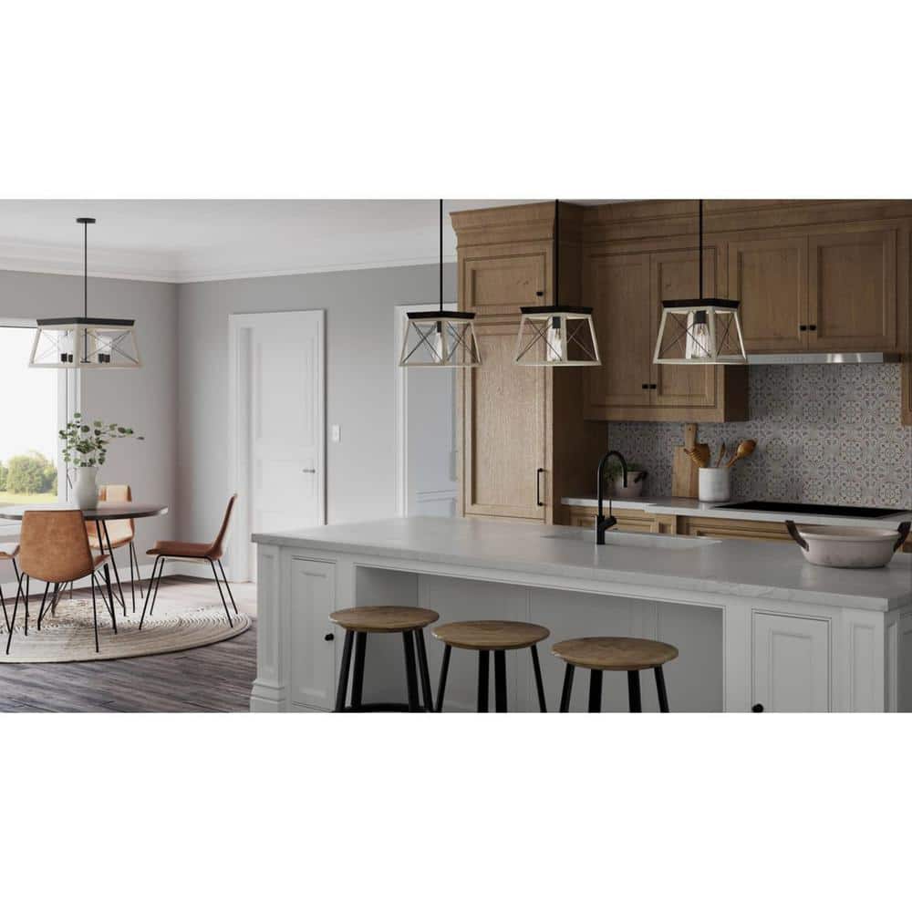 Briarwood 4-Light Graphite and Faux Wood Chandelier