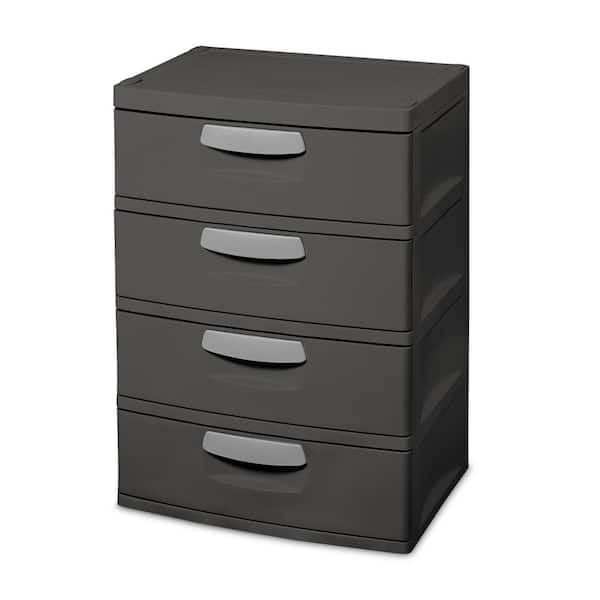 4 Drawer Plastic Chest, Plastic Storage Cabinets With Drawers On Wheels