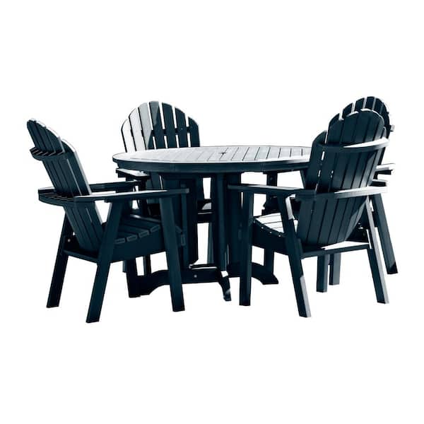 Highwood Hamilton Federal Blue 5-Piece Plastic Round Outdoor Dining Set