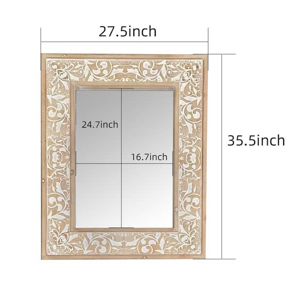 PARISLOFT 27.5 in. W x 35.5 in. H Rectangle Carved Wood Framed