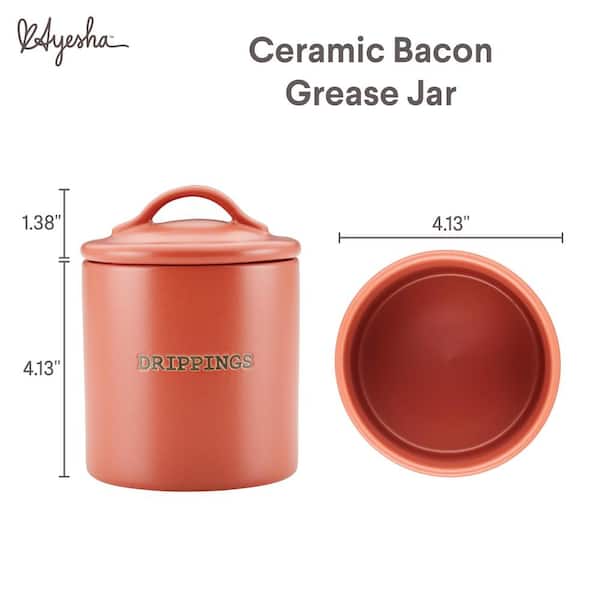Bacon Grease Container, Ceramic Cooking Oil Storage with Strainer Can Grease  Keeper for Kitchen, White 