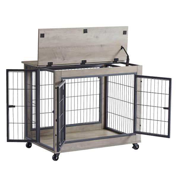 Miscool Cages for Dog Crate Furniture Dog Kennel Equipped Decorative Pet  Crate Dog House Side Tabel Small Size in Brown YCHD10DOG0688 - The Home  Depot