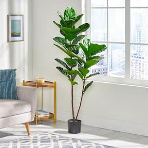 Sherard 5 ft. Green x 2.5 ft. Green Artificial Fiddle-Leaf Fig Tree