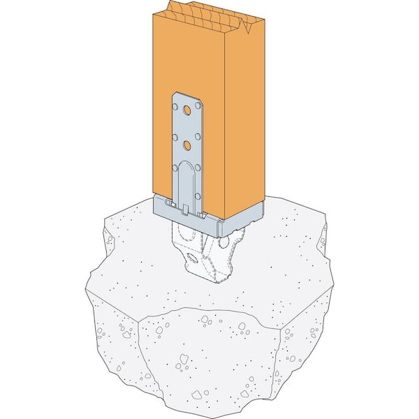 Simpson Strong-Tie PBST ZMAX Galvanized Standoff Post Base for 4 x
