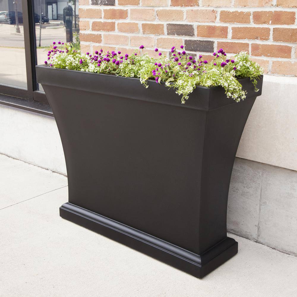 Bordeaux Black Polyethylene Trough Planter for Outdoor and Indoor Use