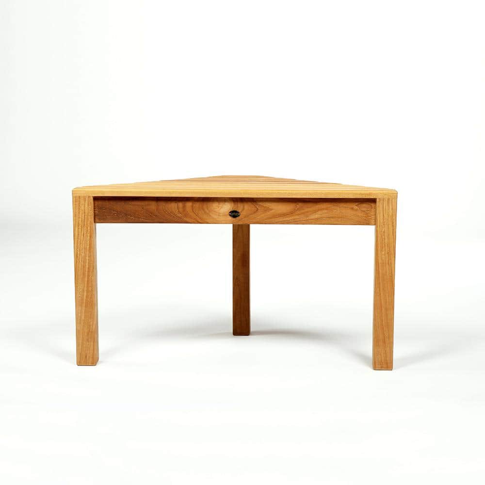 Eco-Friendly Teak Corner Shower Bench, 31.5'' with Rounded Edges