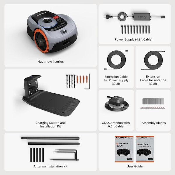 i105N 7.1 in. Robot Lawn Mower (1/8 Acre) RTK+Vision with Auto-Mapping, Smart App Control and Multi-Zone Management