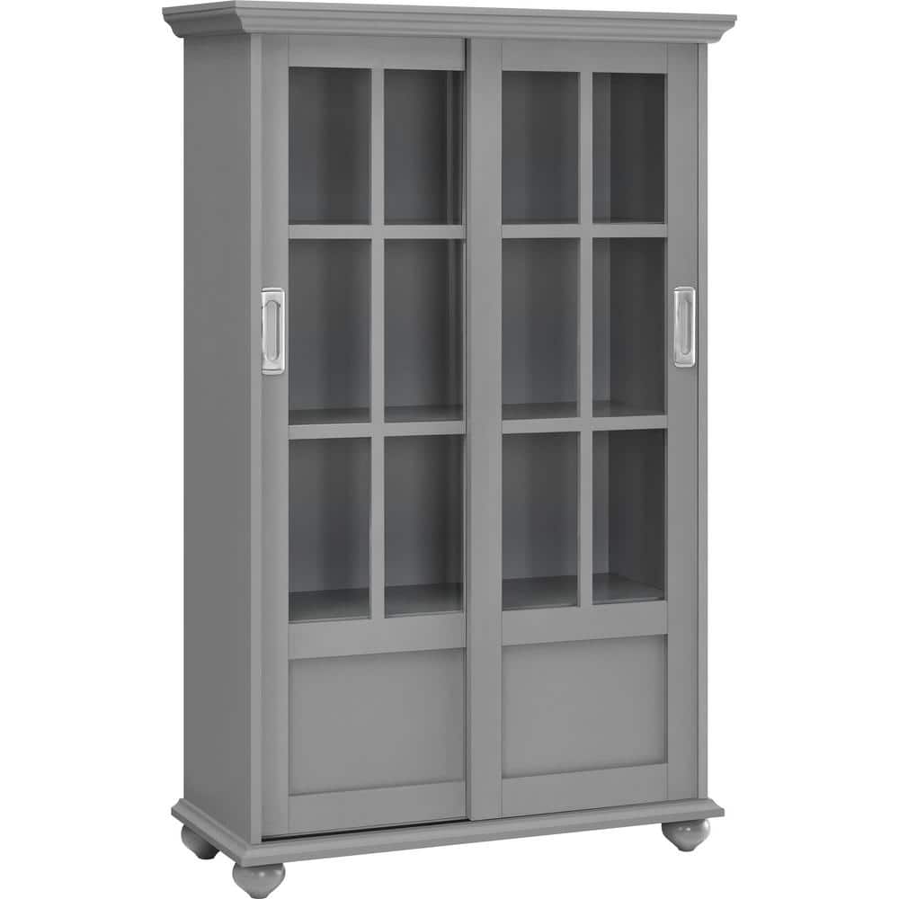 Abel Place 51 in. Soft Gray Wood 4-shelf Standard Bookcase with Adjustable 