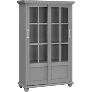 Abel Place 51 in. Soft Gray Wood 4-shelf Standard Bookcase with Adjustable Shelves