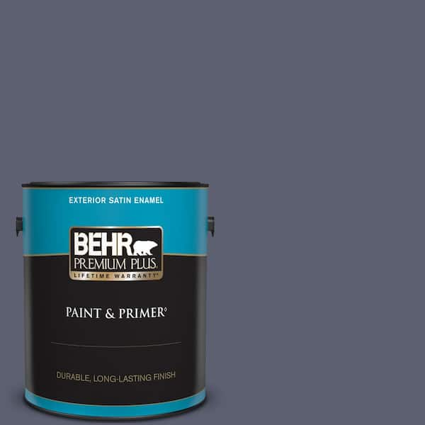 BEHR PREMIUM PLUS 1 gal. #S550-6 Mysterious Night Satin Enamel Exterior Paint & Primer