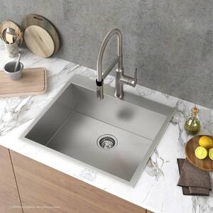 Pax Drop-In Stainless Steel 25in. 1-Hole Single Bowl Kitchen Sink