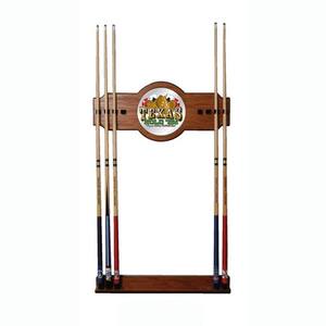 Texas Hold 'em 30 in. Wooden Billiard Cue Rack with Mirror