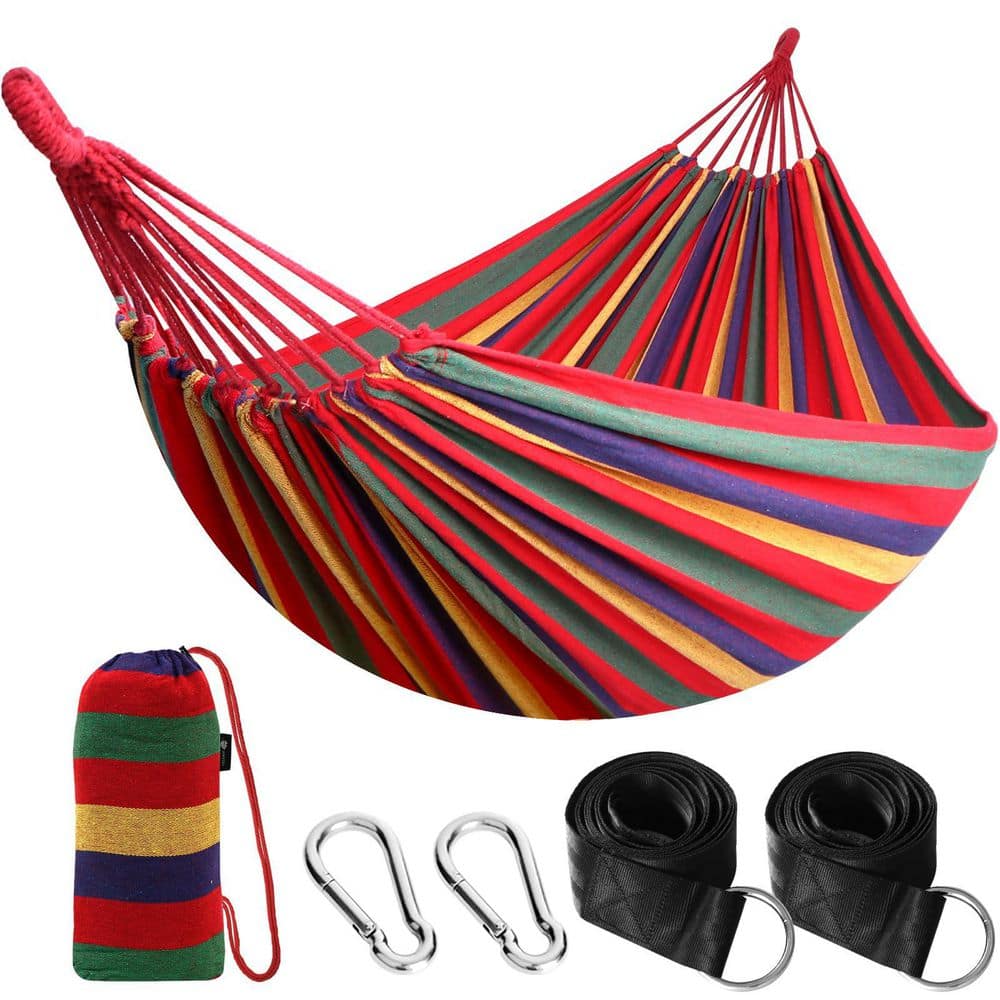 9 ft. Portable Fabric Camping Hammocks with Tree Straps and Travel Bag for Camping Outdoor/Indoor Patio Backyard, Red price history on PriceWatchPro
