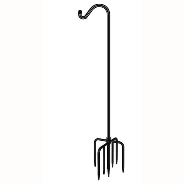 76 in. Tall Heavy Duty Outdoor Poles for Hanging Bird Feeders BlackShepherds Hook Bird Feeder Pole with 7 Prongs Base