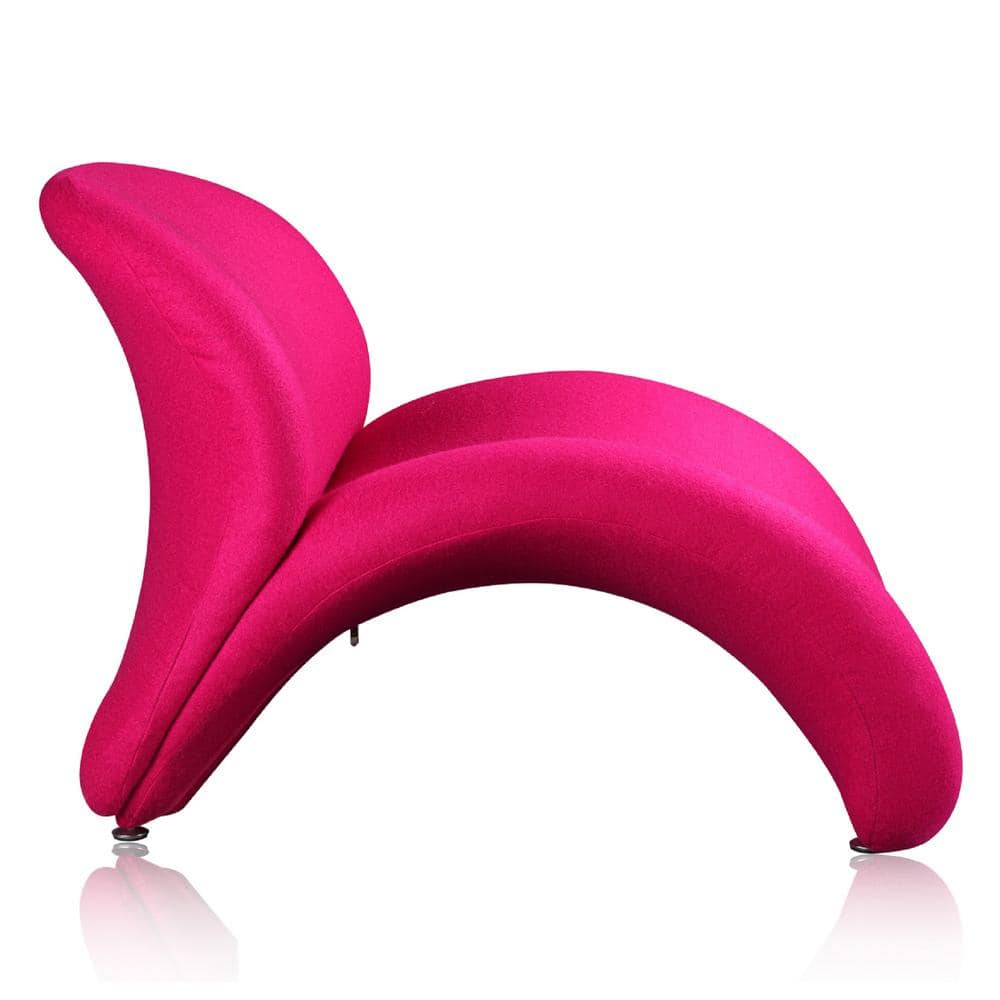 Fuchsia Geometric Metal Slipper Accent Chair