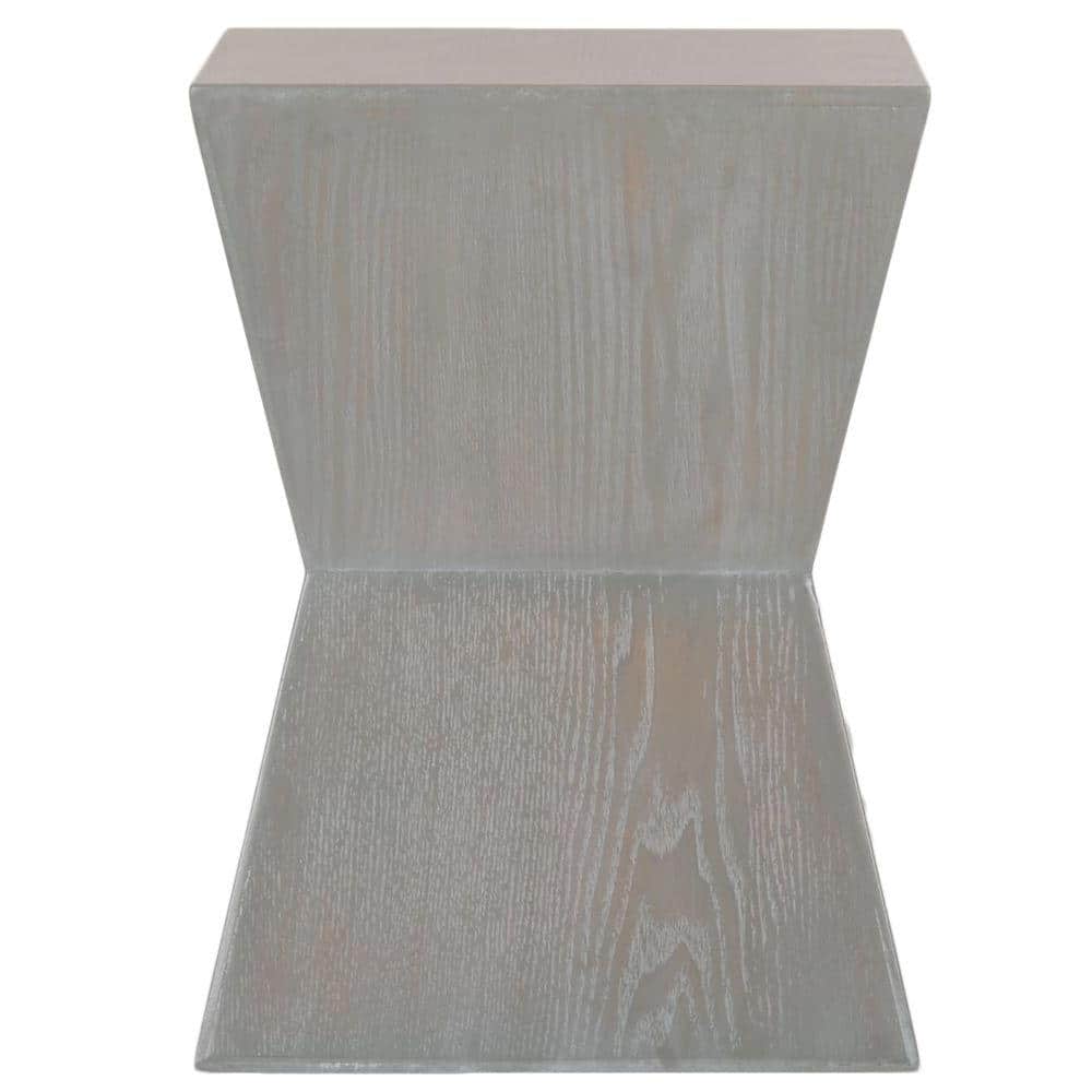 Gray Square Wood Transitional Accent Table