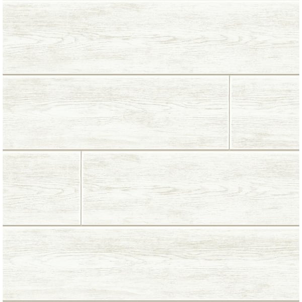 Wood Planks White Vinyl Peel and Stick Wallpaper Roll (Covers 30.75 sq. ft.)