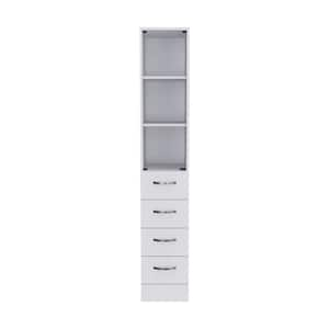 15.70 in. W x 15.70 in. D x 59.30 in. H Bathroom Storage Wall Cabinet in Light Gray