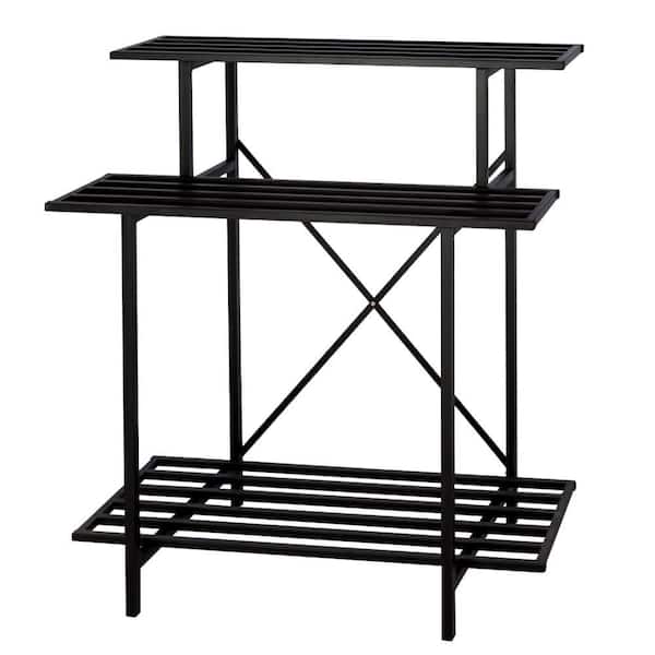 3 Tier Metal Plant Stand Space-Saving Heavy Duty Plant Holder for Home Indoor and Outdoor (35.43 in. W x 39.37 in. H)