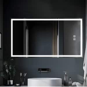 47 in. W x 26 in. H Large Rectangular Frameless Anti-Fog Wall Bathroom Vanity Mirror