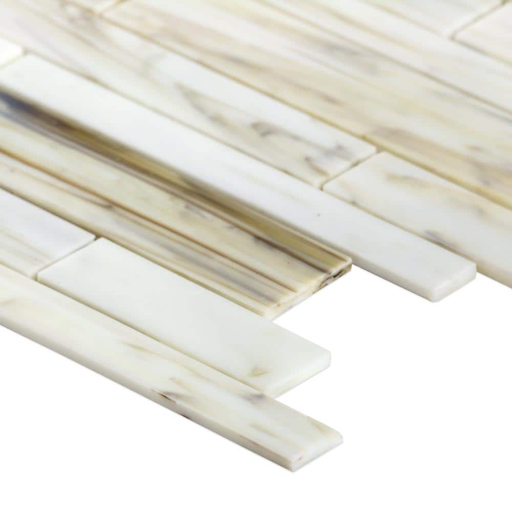 Halo Yellow and Gray Glass Mosaic Wall Tile