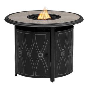 Kendrick 35.04 in. x 25.20 in. Steel Round Propane Gas Firepit