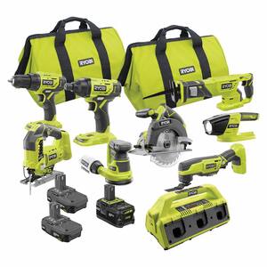 ONE+ 18V Cordless 9-Piece Combo Kit with 3 Batteries and 6-Port SUPERCHARGER
