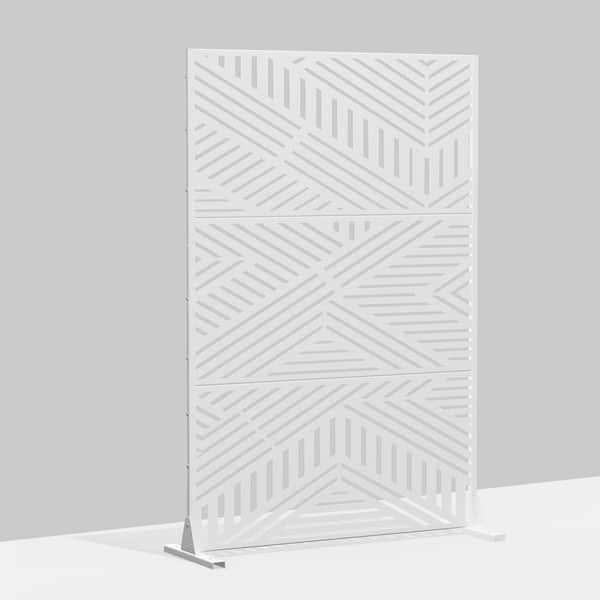 Dovelina 72 in. Ivan Metal Outdoor Garden Fence Privacy Screen Garden Screen Panels in White