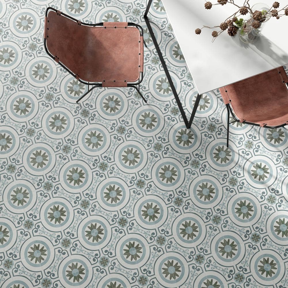 Aster Garden Square 9" x 9" Matte Porcelain Floor and Wall Tile