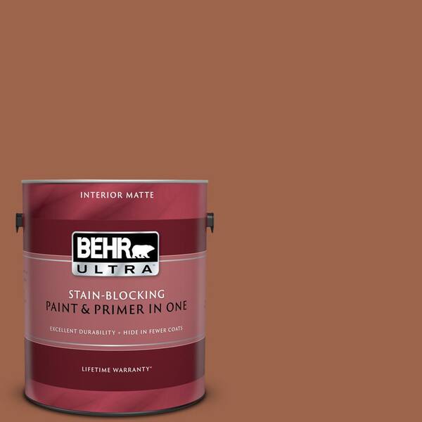 BEHR ULTRA 1 gal. #UL120-4 Antique Copper Matte Interior Paint and Primer in One