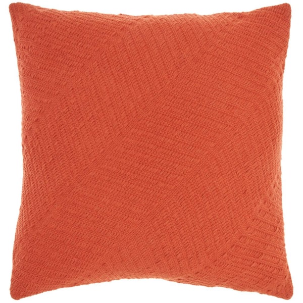 Mina Victory Lifestyles Orange Chevron 18 in. x 18 in. Throw Pillow