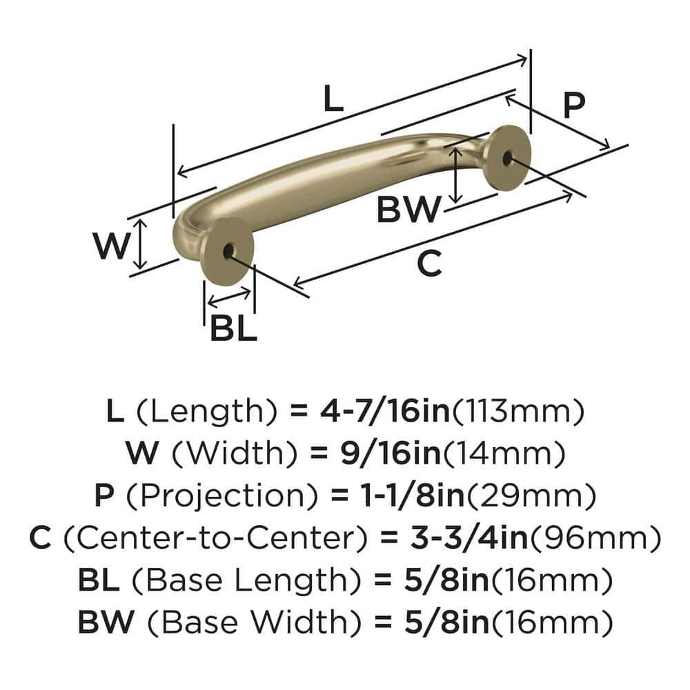 Golden Champagne Traditional Cabinet Bar Pull with Mounting Hardware