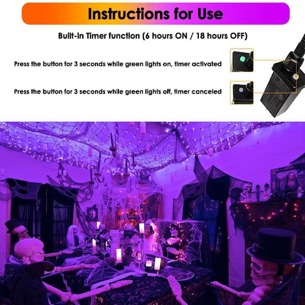 FAWEY TRED INC 66 ft. Purple String Lights Outdoor/Indoor, 200 LED