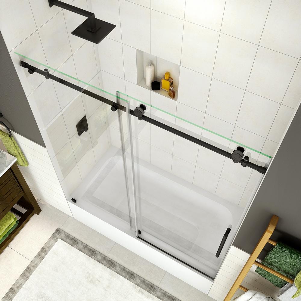 Coraline 60" x 60" Single Sliding Frameless Tub Door