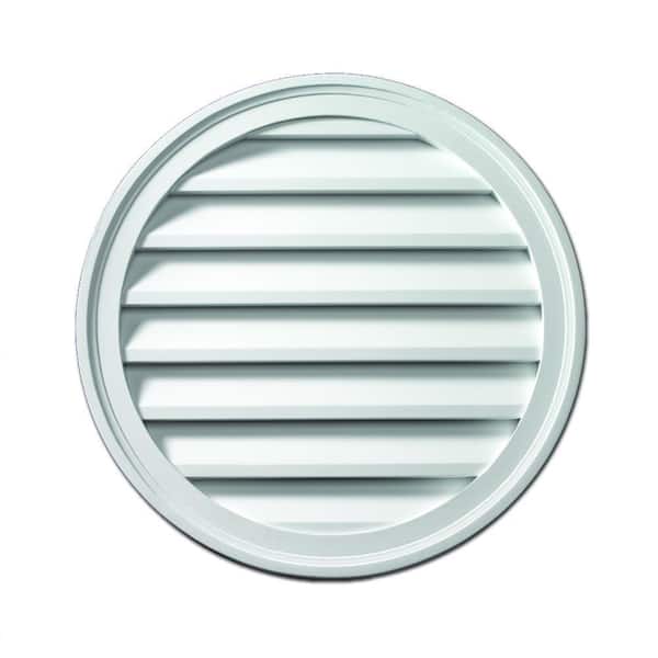 Fypon 16 in. x 16 in. Round White Polyurethane Weather Resistant Gable Louver Vent