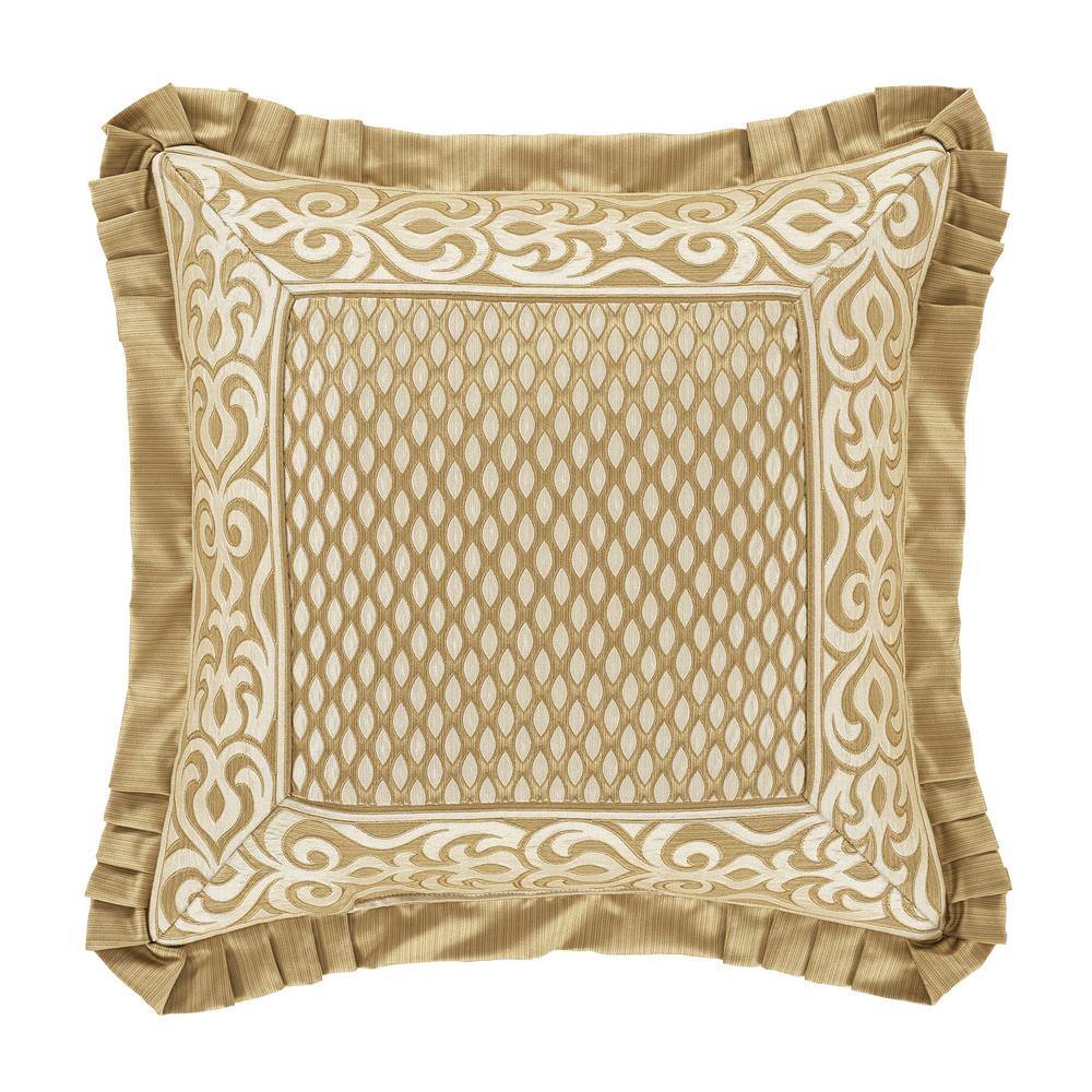 Lagos Gold Medium Square Embellished Decorative Throw Pillow