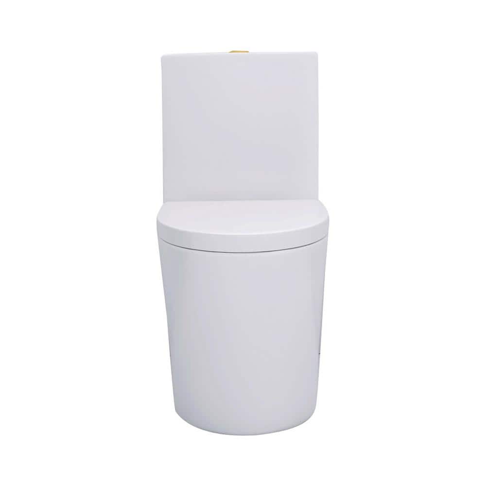 28 inch 1-piece 1.1/1.6 GPF Dual Flush Elongated Toilet in White Seat Inclu