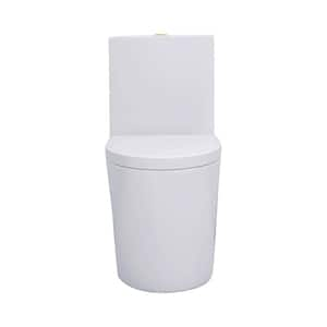 28 inch 1-piece 1.1/1.6 GPF Dual Flush Elongated Toilet in White Seat Included