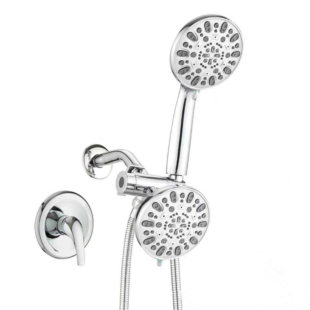 7-Spray 5 in. Dual Wall Mount Round Shower Head and Handheld Shower Head 1.8 GPM in Chrome price history on PriceWatchPro