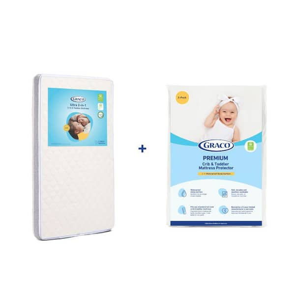 Ultra-Premium Foam Crib Mattress Polyester Mattress Protector (2-Pack) Bundle