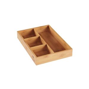 4-Compartment Bamboo Drawer Organizer