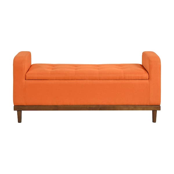 Lazzara Rex Orange 50 in. Lift Top Bedroom Bench