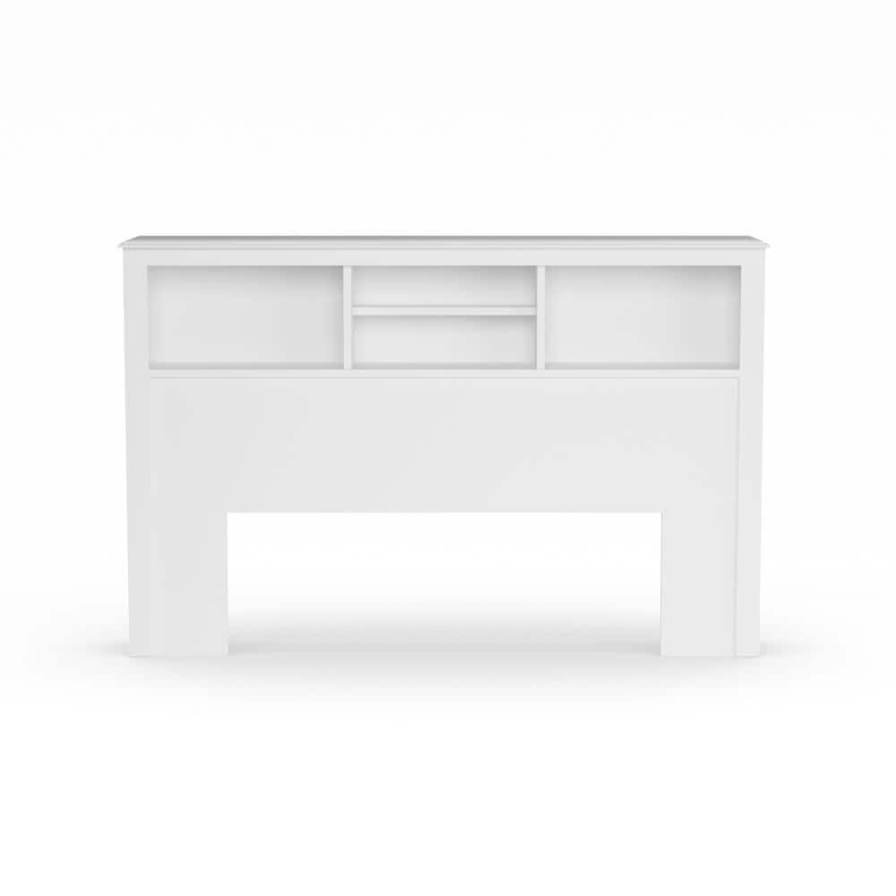 White Composite Wood Full/Queen Headboard with Storage