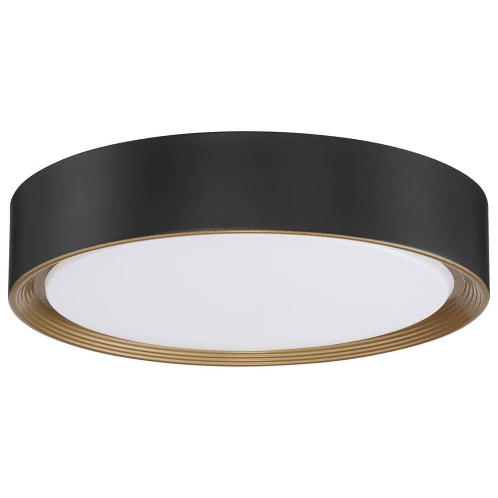 Malaga 24W LED Flush Mount Ceiling Light in Matte Black with Acrylic Lens