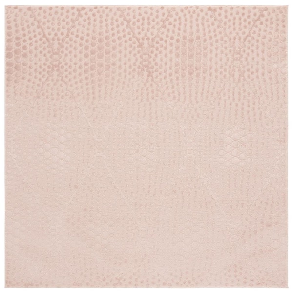 Revive 7 ft. x 7 ft. Pink Solid Diamond Square Area Rug