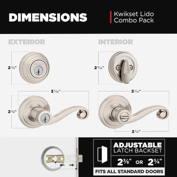 Kwikset Lido Satin Nickel Single Cylinder Deadbolt and Keyed Entry