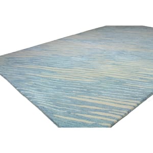 Greenwich Lt. Blue 6 ft. x 9 ft. (5'6" x 8'6") Abstract Contemporary Area Rug